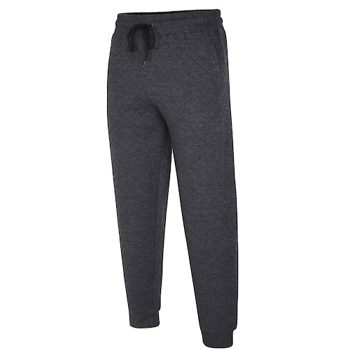 KAM Quilted Jersey Jogging Bottoms Charcoal